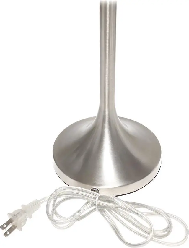Alt view image 3 of 20 - Simple Designs Brushed Nickel Tapered Table Lamp with Black Fabric Drum Shade