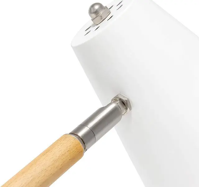 Alt view image 6 of 18 - Simple Designs White Matte and Wooden Pivot Desk Lamp