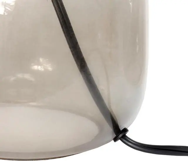 Alt view image 5 of 15 - Simple Designs Glass Table Lamp with Fabric Shade, Smoke with Gray Shade