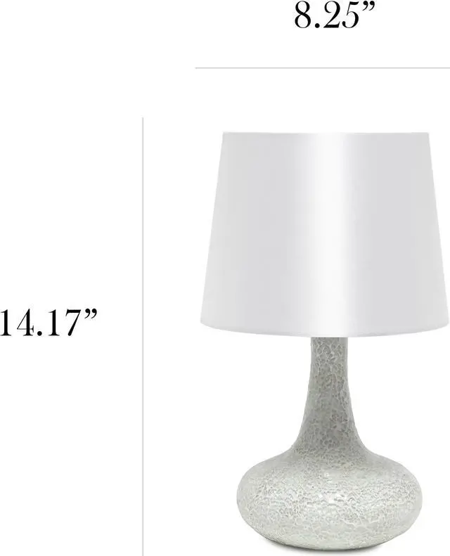 Alt view image 5 of 14 - Simple Designs Mosaic Tiled Glass Genie Table Lamp with Fabric Shade