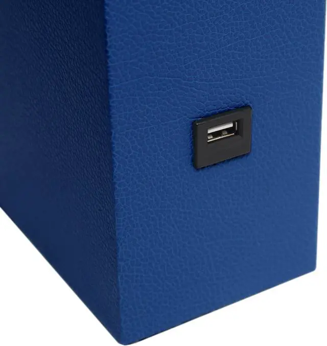 Alt view image 5 of 19 - Elegant Designs Modern Leather Table Lamp with USB and White Fabric Shade, Blue