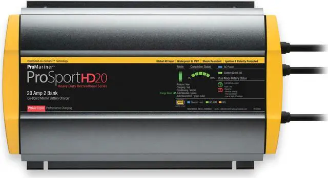 Alt view image 4 of 6 - PROMARINER PROSPORT HD 20 GEN4 20 AMP 2 BANK BATTERY CHARGER