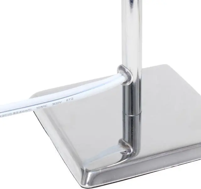 Alt view image 3 of 15 - Simple Designs Mini Chrome Table Lamp with Squared Empire Fabric Shade LT2062-BLK