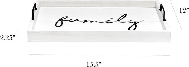 Alt view image 4 of 20 - Elegant Designs Decorative Wood Serving Tray w/ Handles, 15.50" x 12", "Family" HG2000-WFM