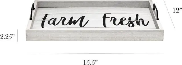 Alt view image 4 of 20 - Elegant Designs Decorative Wood Serving Tray w/ Handles, 15.50" x 12", "Farm Fresh" HG2000-GFF