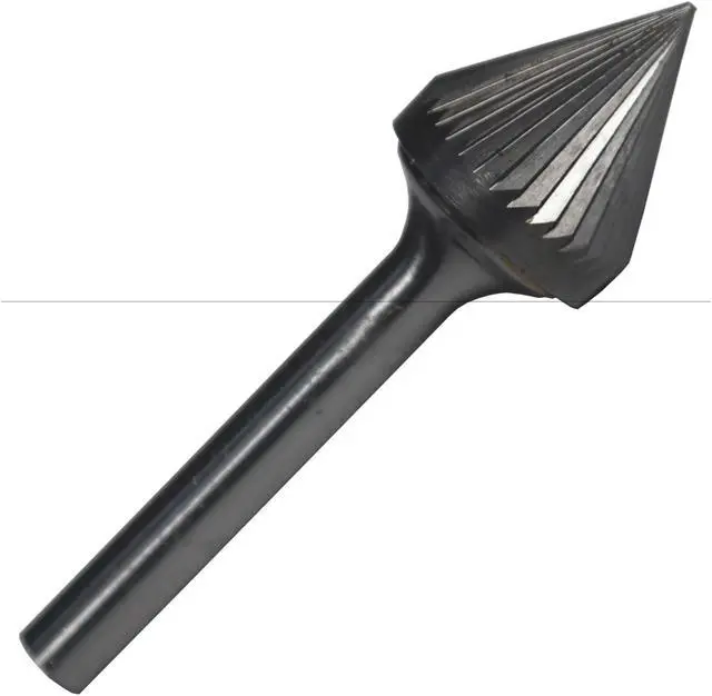 Main image of Drill America DUL Series Solid Carbide Bur, Double Cut, SJ1 60 Degrees Angle, 1/4" Shank, 1/4" Head Diameter, 3/16" Cutting Length (Pack of 1)