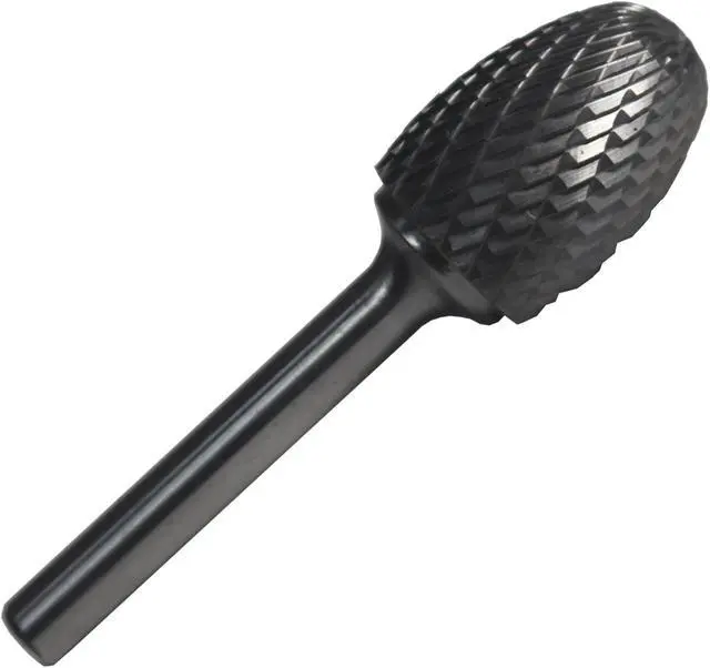 Main image of Drill America DUL Series Solid Carbide Bur, Double Cut, SE3 Oval, 1/4" Shank, 3/8" Head Diameter, 5/8" Cutting Length (Pack of 1)