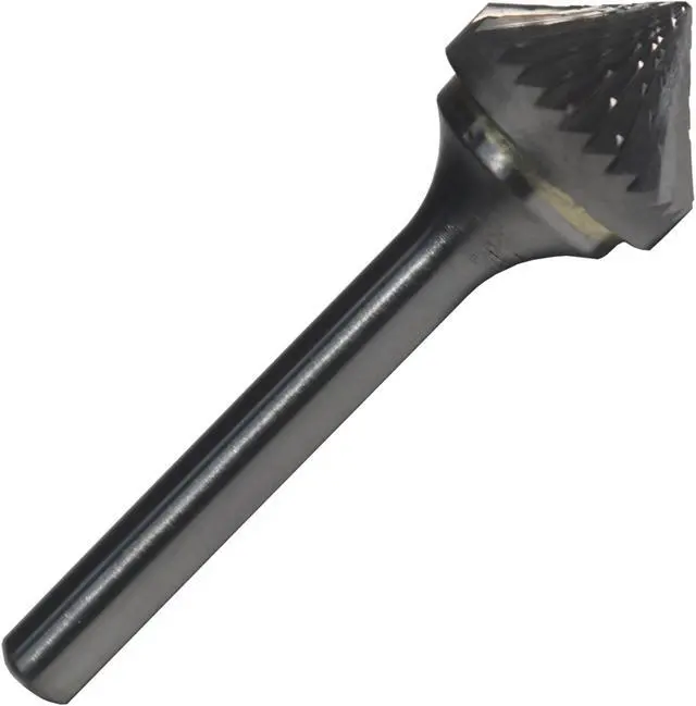 Main image of Drill America DUL Series Solid Carbide Bur, Double Cut, SK5 90 Degrees Angle, 1/4" Shank, 1/2" Head Diameter, 1/4" Cutting Length (Pack of 1)