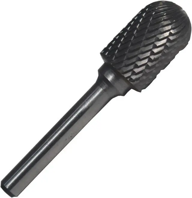 Main image of Drill America DUL Series Solid Carbide Bur, Double Cut, SC2 Cylindrical - Radius End, 1/4" Shank, 5/16" Head Diameter, 3/4" Cutting Length (Pack of 1)