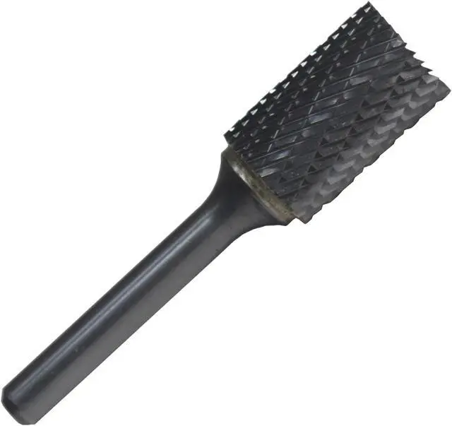 Main image of Drill America DUL Series Solid Carbide Bur, Double Cut, SB3 Cylindrical - End Cut, 1/4" Shank, 3/8" Head Diameter, 3/4" Cutting Length (Pack of 1)