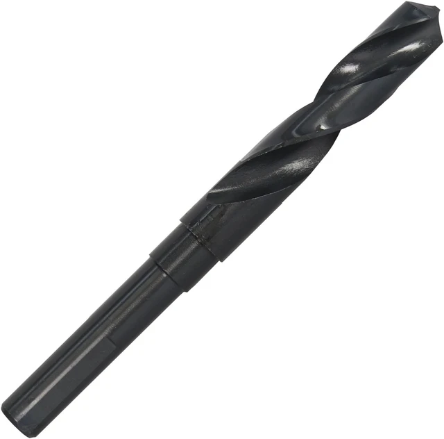 Main image of Drill America DWDRSD Series Qualtech High-Speed Steel Economy Reduced-Shank Drill Bit, Black Oxide Finish, 1/2" Round Shank, Spiral Flute, 118 Degrees Conventional Point, 5/8" Size (Pack of 1)