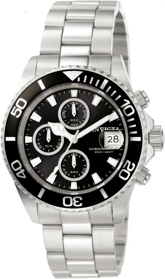 Alt view image 12 of 12 - Invicta  Pro Diver 1003  Stainless Steel Chronograph  Watch