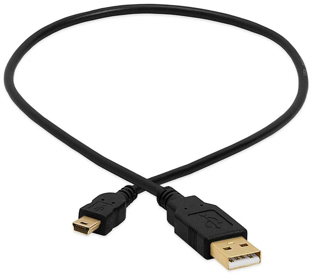 Alt view image 2 of 7 - Cmple - Mini USB Cable 1.5ft USB A to Mini B Data Transfer USB Charging Cable 5 Pin Mini USB to USB Male to Male Cable for PC, Laptop, Car Dash Cam, Digital Camera - Black