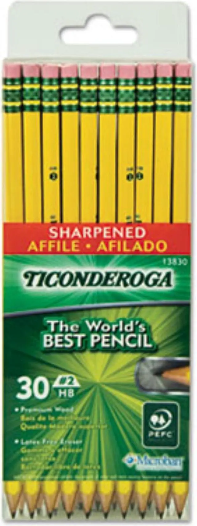 Alt view image 3 of 3 - Ticonderoga Pre-Sharpened Pencil ,PENCIL,TIC #2 PRESHARP,YL
