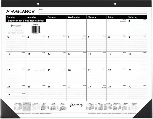 AT-A-GLANCE Ruled Desk Pad ,CALENDAR,DSK PD/WALL,BK - Newegg.com