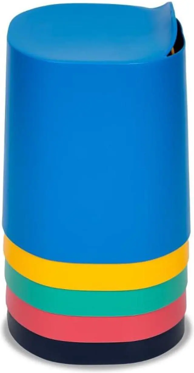 Alt view image 4 of 12 - Luxor Kids, Children, Students Indoor Outdoor Classroom Assorted Conical TailFin Plastic Stackable Stools - 5 Pack