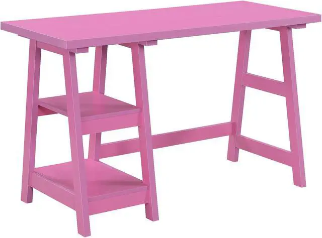 Designs2Go Trestle Desk With Charging Station In Black Wood Finish | Best Buy Canada - View #5