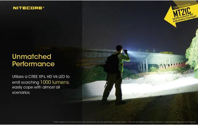 Alt view image 2 of 12 - Nitecore Mt21C 1000 Lumen Multifunctional 90 Degree Adjustable Flashlight