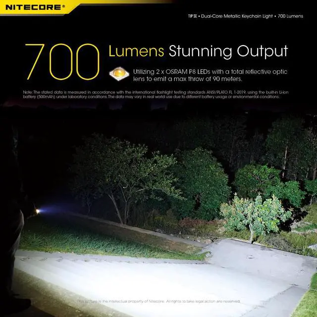 Alt view image 3 of 13 - Nitecore Tip Se 700 Lumen Rechargeable Keychain Edc Flashlight