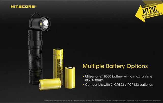 Alt view image 5 of 12 - Nitecore Mt21C 1000 Lumen Multifunctional 90 Degree Adjustable Flashlight