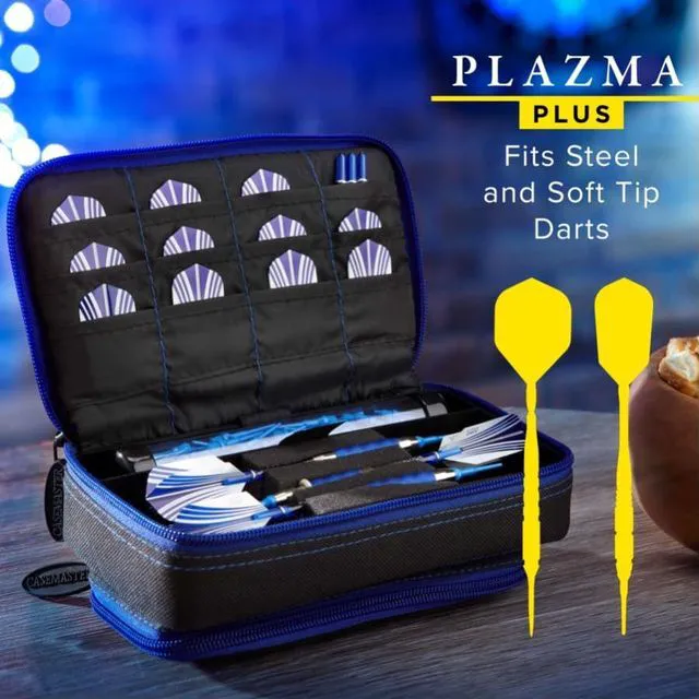 Alt view image 2 of 6 - Casemaster Plazma Plus Dart Case Black with Sapphire Zipper and Phone Pocket