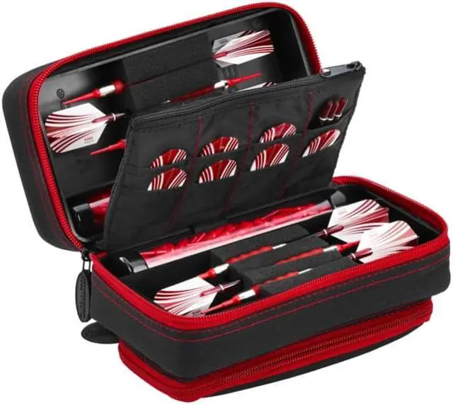 Main image of Casemaster Plazma Pro Dart Case Black with Ruby Zipper and Phone Pocket