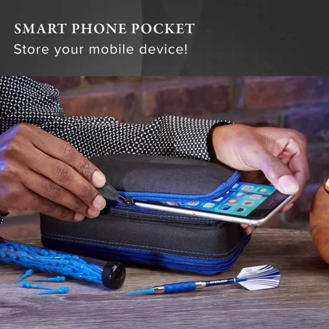 Alt view image 6 of 6 - Casemaster Plazma Plus Dart Case Black with Sapphire Zipper and Phone Pocket