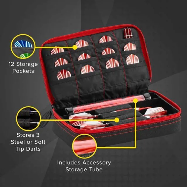 Alt view image 3 of 6 - Casemaster Plazma Dart Case Black with Ruby Zipper