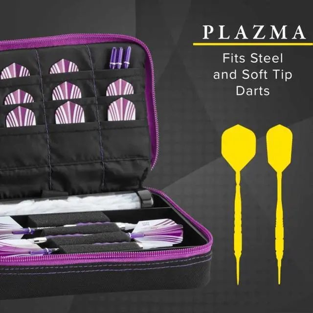 Alt view image 2 of 6 - Casemaster Plazma Dart Case Black with Amethyst Zipper
