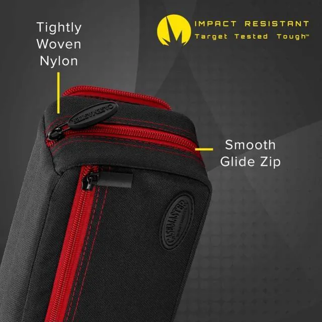 Alt view image 4 of 6 - Casemaster Plazma Pro Dart Case Black with Ruby Zipper and Phone Pocket