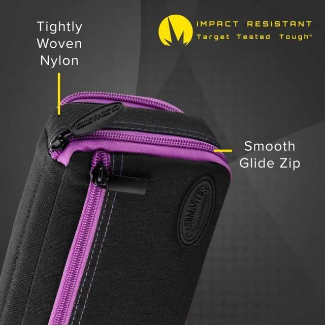 Alt view image 4 of 6 - Casemaster Plazma Plus Dart Case Black with Amethyst Zipper and Phone Pocket