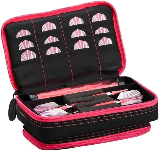 Alt view image 2 of 3 - Casemaster Plazma Plus Black with Pink Trim Dart Case and Phone Pocket