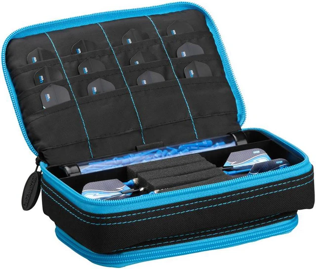 Alt view image 2 of 3 - Casemaster Plazma Plus Black with Blue Trim Dart Case and Phone Pocket