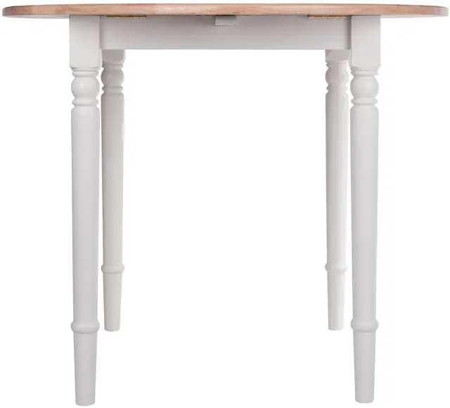Alt view image 6 of 14 - Sorella Round Drop Leaf Table Natural/White Finish 53036