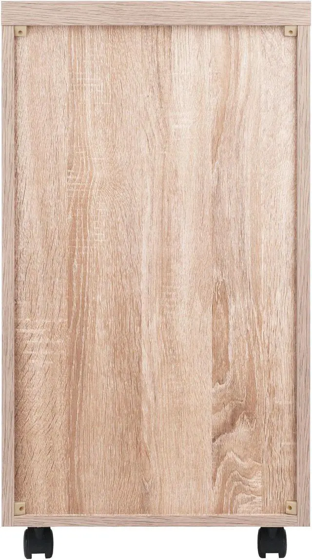 Alt view image 6 of 7 - Kenner Mobile Storage Cabinet, 1 Drawer, Reclaimed Wood/White Finish 18220