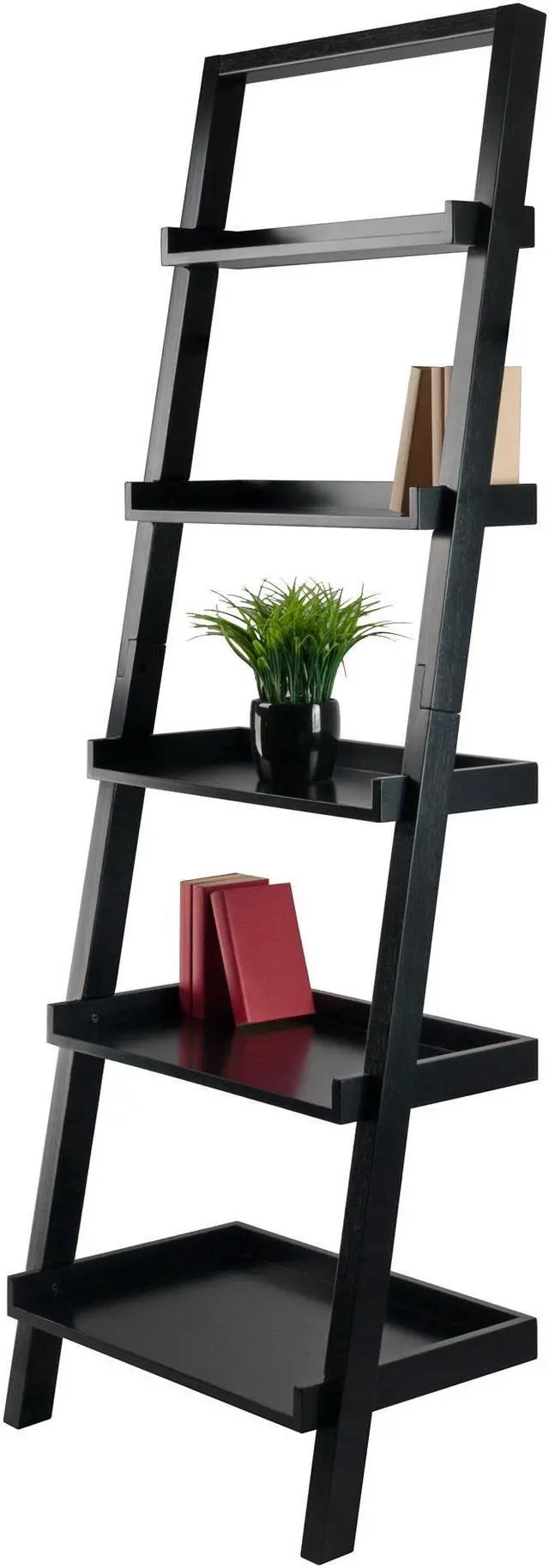 Alt view image 15 of 20 - Winsome Wood 29553 Bellamy Leaning Shelf, Black