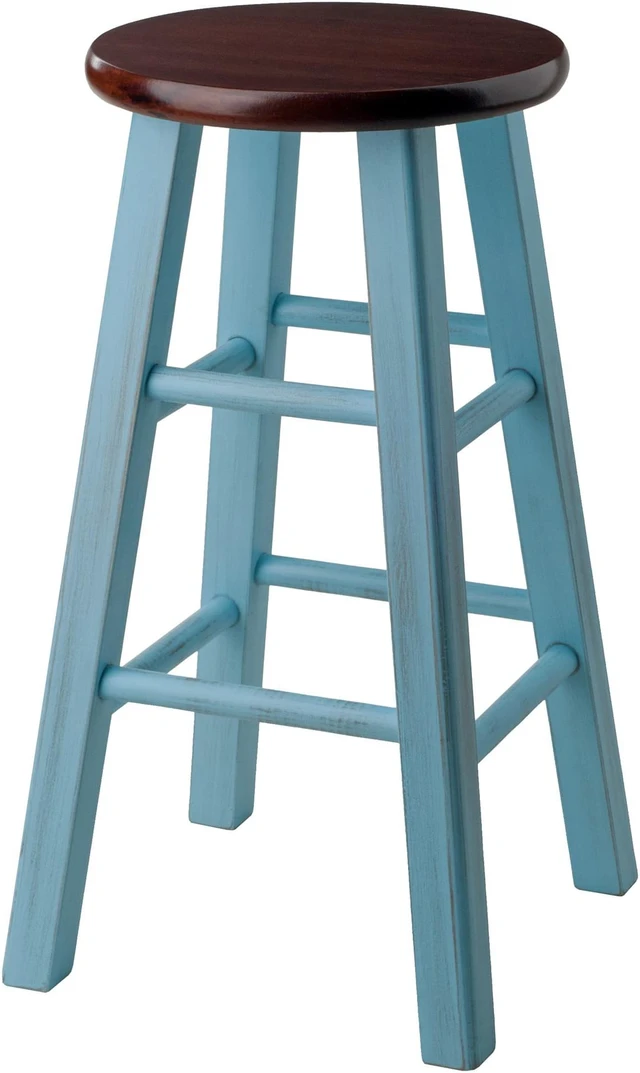 Main image of Ivy Counter Stool, Rustic Light Blue and Walnut