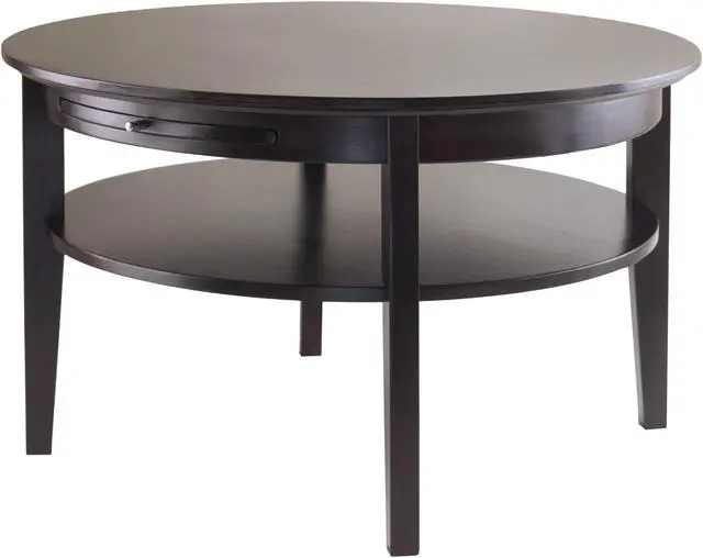 Alt view image 9 of 20 - Winsome Trading 92232 Amelia Round Coffee Table with Pull out Tray - Dark Espresso