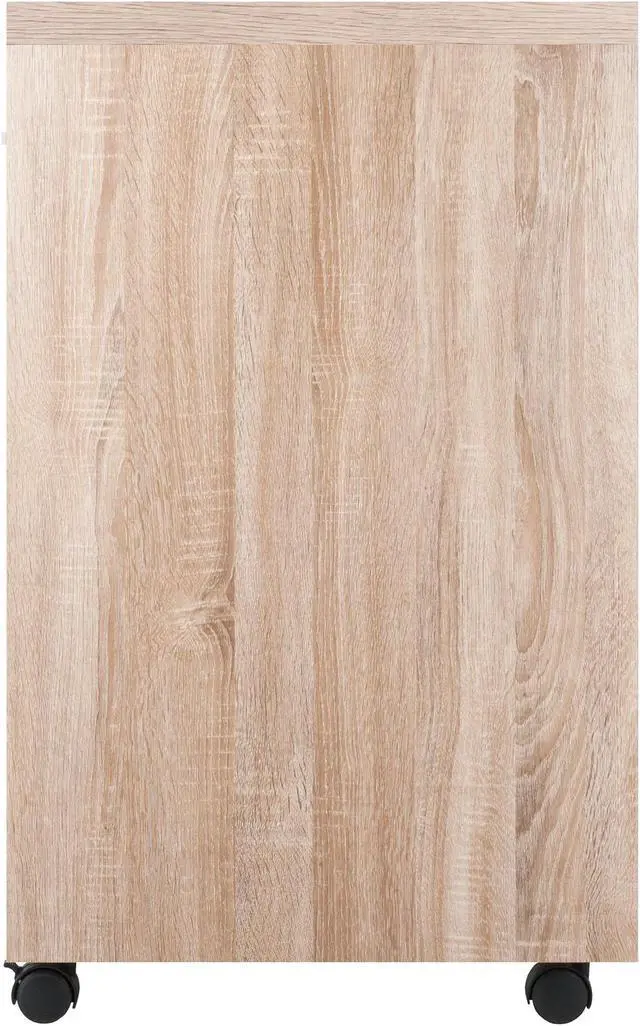 Alt view image 5 of 7 - Kenner Mobile Storage Cabinet, 1 Drawer, Reclaimed Wood/White Finish 18220