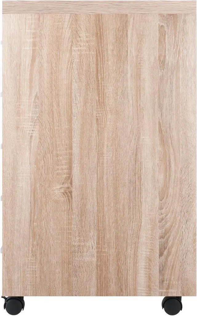 Alt view image 5 of 7 - Kenner Mobile Storage Cabinet, 5 Drawers, Reclaimed Wood/White Finish 18556