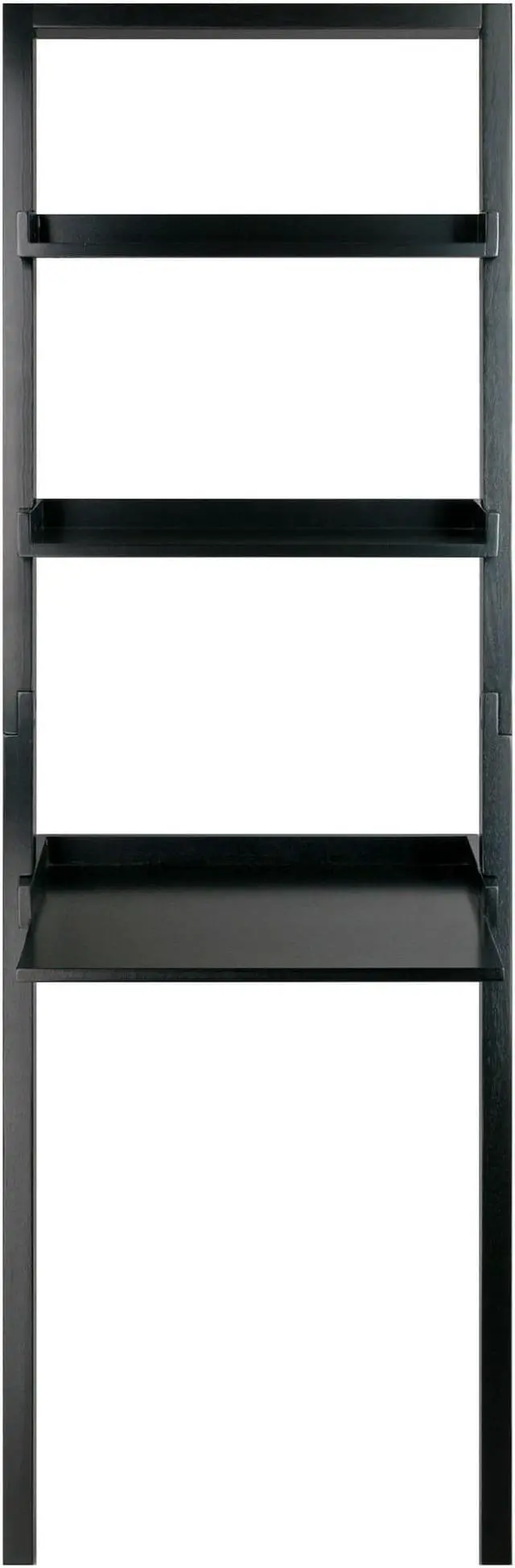 Alt view image 11 of 14 - Winsome Wood 29323 Bellamy Leaning Desk with 2 Shelves, Black