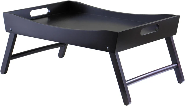 Alt view image 6 of 11 - Winsome 92022 Benito Bed Tray with Curved Top Foldable Legs- Espresso