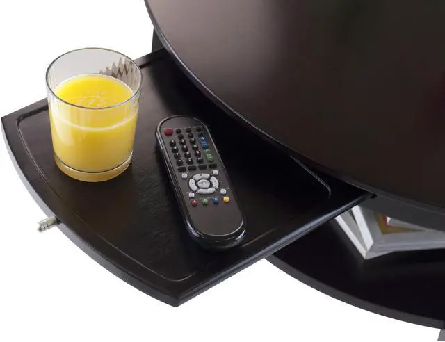 Alt view image 11 of 20 - Winsome Trading 92232 Amelia Round Coffee Table with Pull out Tray - Dark Espresso