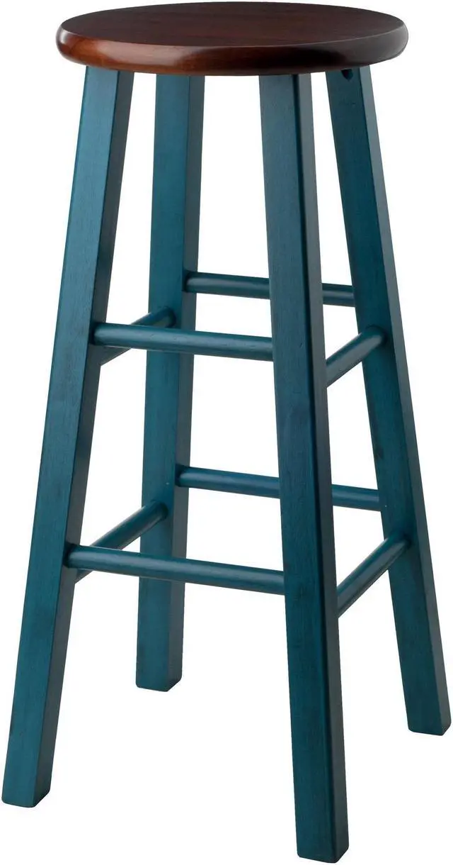 Main image of Ivy 29" Bar Stool Rustic Teal w/ Walnut Seat 62230
