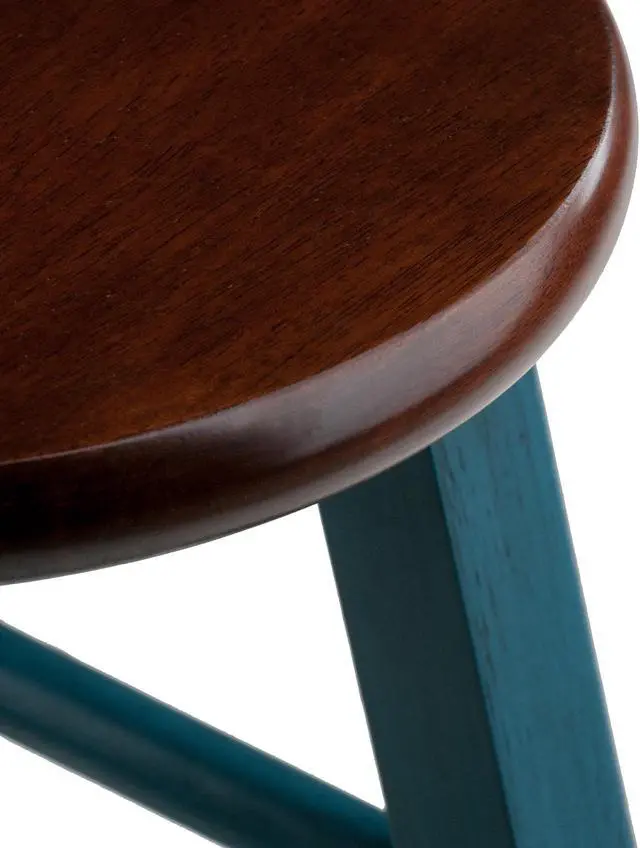 Alt view image 3 of 7 - Ivy 29" Bar Stool Rustic Teal w/ Walnut Seat 62230