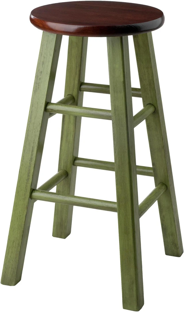 Main image of Ivy 24" Counter Stool Rustic Green w/ Walnut Seat 64224