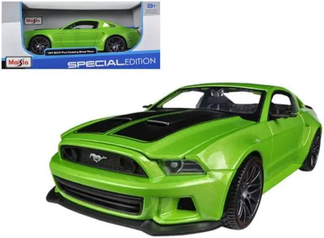 Main image of 2014 Ford Mustang Street Racer Metallic Light Green 1/24 Diecast Model Car by Maisto