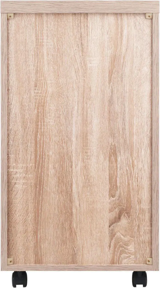 Alt view image 6 of 7 - Kenner Mobile Storage Cabinet, 5 Drawers, Reclaimed Wood/White Finish 18556