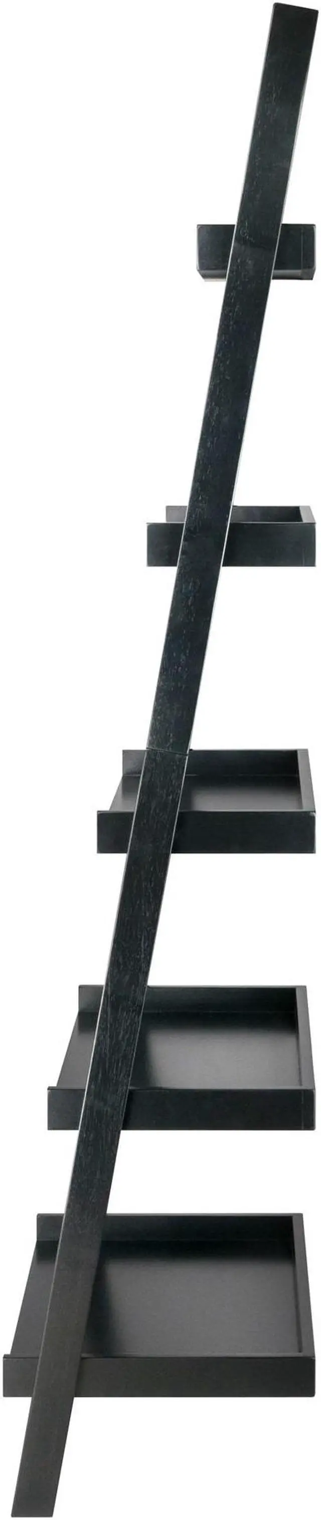 Alt view image 13 of 20 - Winsome Wood 29553 Bellamy Leaning Shelf, Black
