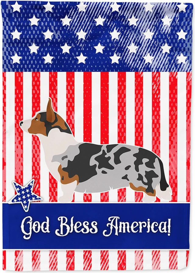 Main image of "Caroline's Treasures BB8394CHF Welsh Corgi Cardigan American Canvas House Flag, Size, Multicolor"